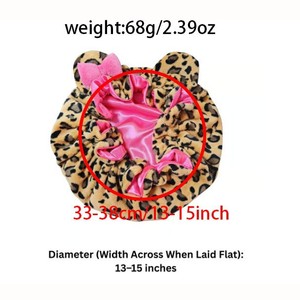 <span class=keywords><strong>Bonnet</strong></span> en satin double couche, <span class=keywords><strong>bonnet</strong></span> en peluche motif chat, <span class=keywords><strong>bonnet</strong></span> <span class=keywords><strong>de</strong></span> sommeil réglable, bonnets <span class=keywords><strong>de</strong></span> <span class=keywords><strong>nuit</strong></span> doux en soie motif léopard pour femmes, enfants et adultes - Product Image 4