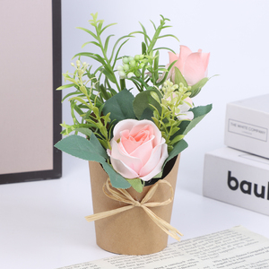 Flores Artificiales, Lindas <span class=keywords><strong>Rosas</strong></span> Artificiales en Maceta, Decoración <span class=keywords><strong>de</strong></span> Pared con Flores, Flores <span class=keywords><strong>Blancas</strong></span> Grandes para Mesa, Plantas Decorativas Artificiales al por Mayor - Product Image 6