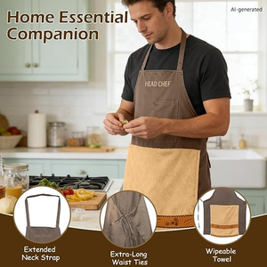 <span class=keywords><strong>Delantal</strong></span> de Barbacoa para Hombre, <span class=keywords><strong>Delantal</strong></span> para Cocinar y Asar con Bolsillo, Diseño Novedoso para Papá, Esposo y Amigos - Product Image 4