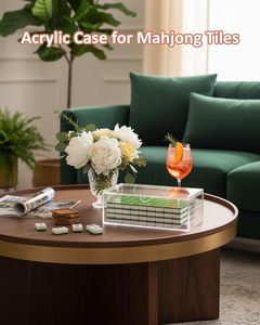 Multi-Purpose <b>Display</b> and Storage Box Clear Mahjong Organizer Case with Lid - Product Image 3