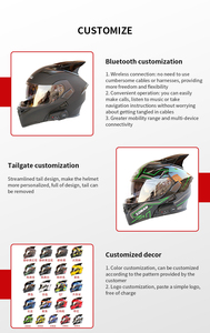 Modular thông minh xe máy Mũ bảo hiểm bao gồm đầy đủ mặt phụ kiện xe máy Mũ bảo hiểm cho nam giới Cổ Điển Retro - Product Image 2