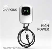 Borne de recharge murale intelligente pour véhicules électriques 7kW 32A, nouvelle norme européenne IP55, station de recharge WiFi pour VE, certifiée CQC CE TUV, fournisseur d'usine