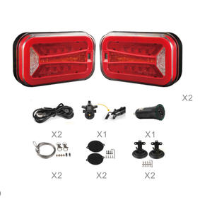 <span class=keywords><strong>Kit</strong></span> de feux de <span class=keywords><strong>remorque</strong></span> <span class=keywords><strong>sans</strong></span> <span class=keywords><strong>fil</strong></span> magnétiques, LED rechargeable, 90 °   Rotatif, 2,4 GHz jusqu'à 100 pieds, étanche pour camion, camping-car, bateau - Product Image 2