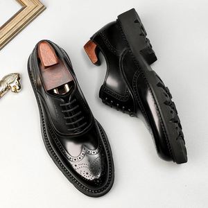 Zapatos de Vestir Formales de Cuero Vacuno Clásico de Alta Gama para Hombre, Zapatos de Cuero Sin Cordones Ligeros y Antideslizantes - Product Image 1