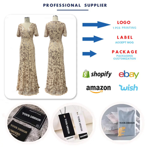 TW00201 Luxus formelle Abendkleider für Frauen Kurzarm V-Ausschnitt Pailletten bestickte Party kleider Frauen Meerjungfrau Ballkleid - Product Image 3