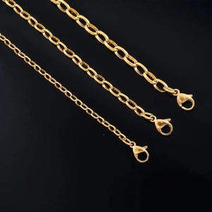 Collier ovale Yadreva en acier inoxydable couleur or, chaîne Rolo, fournitures pour la fabrication de bijoux - Product Image 4