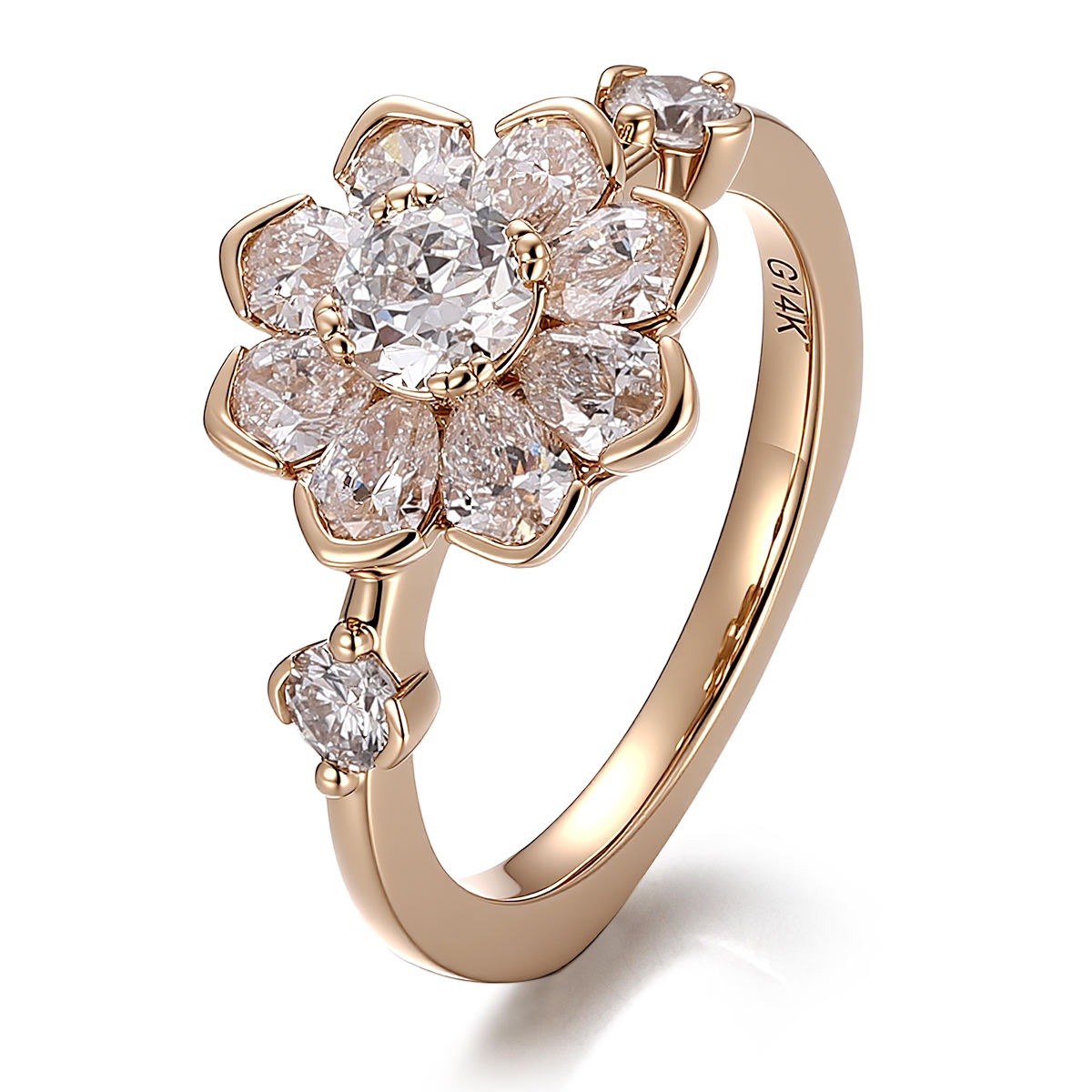 แหวนเพชรแล็บทองแท้ 18k