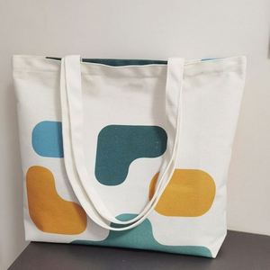 Bolsa de Lona de Algodón con Impresión Digital a Todo Color, Bolsa de Lona Personalizada con Bolsillo Interior con Cremallera, Bolsa de Algodón y Poliéster - Product Image 1