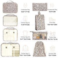 Ensemble de rangement de voyage 7 pièces pour maquillage de voyage avec logo personnalisé Sac cosmétique de lavage Cubes d'emballage Ensemble de sacs de rangement de voyage portables