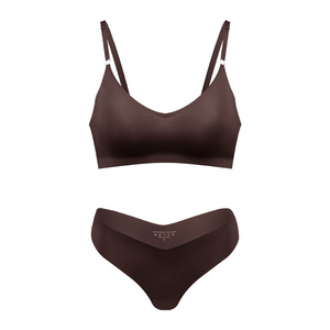 YCH Disponibile, Reggiseno Senza Ferretto con Logo Personalizzato, Taglie Forti, Coppe Intere, Completo con Perizoma, <span class=keywords><strong>Scollo</strong></span> a <span class=keywords><strong>V</strong></span>, Senza Cuciture sul Retro, Intimo Sportivo per Yoga - Product Image 6