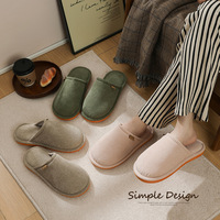 Chaussons d'intérieur japonais silencieux en peluche à bout fermé pour femmes et hommes, antidérapants et désodorisants, collection automne-hiver
