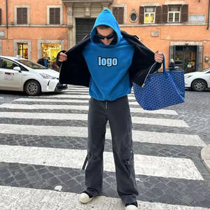 Usine personnalisé blanc léger diverses couleurs sans cordon de serrage hommes Boxy Hoodies - Product Image 5