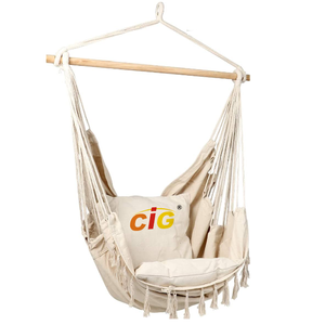 <span class=keywords><strong>Hamac</strong></span> de luxe à cordes en coton, balançoire d'extérieur avec bois et macramé, jardin-Patio, Bar d'intérieur, facile à transporter, - Product Image 4
