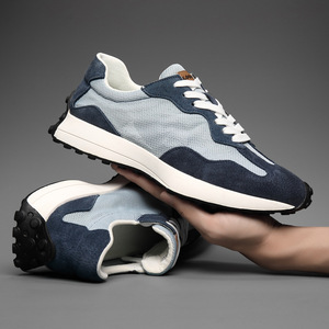 Zapatos Casuales de Cuero para Hombre, Estilo Chic, Primavera-Verano, Color Azul Limpio, Zapatillas Deportivas - Product Image 1