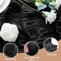 Chemin de table noir simple en polyester gazeux 72 pouces, durable, écologique et personnalisable, pour la décoration de printemps/pâques et les fêtes prénuptiales