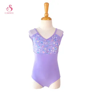 ALA009 Custom Kids Bodysuit Treinamento Dancewear Floral Print Painéis Ballet Leotard