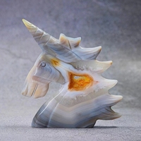 Vente en gros de sculptures artisanales en agate géode licorne, cristaux d'agate drusy licorne, produits licorne