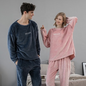 <strong>Flannel</strong> <strong>Pyjamas</strong> for Women Autumn/Winter Warm Suit Coral Fleece <strong>Pyjamas</strong> <strong>Man</strong> Plus Fleece Couple's Home Dress - Product Image 3