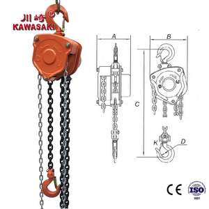 Elevador de Cadena Manual KAWASAKI de 1.5 Toneladas y 5m, Confiable, para Maquinaria de Fábrica General y Servicio de Vehículos - Product Image 1