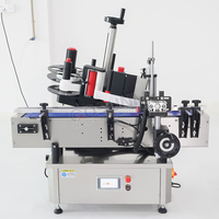 Machine d'étiquetage automatique à grande vitesse pour bouteilles rondes en plastique et verre, flacons et boîtes de conserve