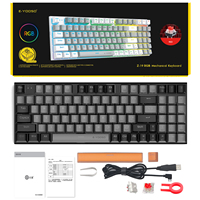 Clavier mécanique de jeu à rétroéclairage RVB à commutation à chaud, nouveau design, silencieux, filaire