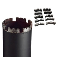 Tige diamantée segmentée 1-1/4-7 Turbo 450 mm en acier de précision pour le forage de puits et la découpe de béton dans la rénovation de bâtiments