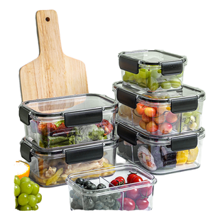 Conteneurs de rangement de cuisine multifonctionnels Vacare au design moderne, avec couvercles, forme rectangulaire, technique d'injection, matériau PET - Product Image 1