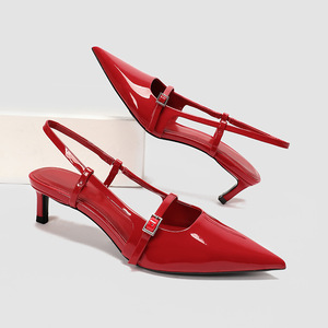Sandalias de Tacón Alto Rojas y Sexys con Logotipo Personalizado para Dropshipping, Zapatos de Mujer con Punta en Pico y Tacones Altos para Damas - Product Image 6