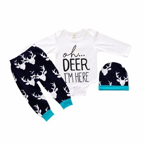 ベビー服 男の子 女の子 秋服 <span class=keywords><strong>3</strong></span>点セット 新生児ジャンプスーツ 長袖 卸売 新生児ロンパースセット 帽子付き - Product Image 5