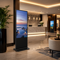 Pantalla LCD de Señalización Digital 4K con Pantalla Táctil, Soporte de Pie para Elevador, Kiosco Publicitario, CMS Basado en la Nube, SDK, Animación, 3 Años de Garantía