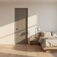 Porte d'entrée moderne en bois Design ovale insonorisé avec peinture mélamine pour hôtels Prix départ usine