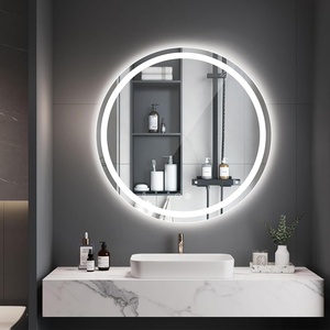 Smart Circular LED Bathroom <b>Mirror</b> 60x60cm With Defogger Wall Mounted For Modern Bathrooms - Product Image 1