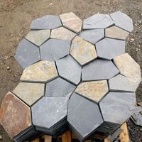 Carrelages de sol pour patio noir rouillé directement en usine Pavage en bloc de pierre pour extérieur Pierre naturelle Finition de surface fendue Érosion antiacide