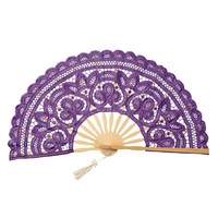 Éventail pliant en bambou personnalisé avec logo, en dentelle vintage élégante, pour mariages, fêtes et événements estivaux
