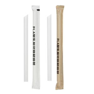Wholesale Disposable White PLA Boba Drinking <b>Straw</b> Milkshake Biodegradable Boba Tea <b>Bamboo</b> Fiber <b>Straws</b> - Product Image 2