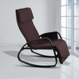 Sedia da campeggio a dondolo pieghevole con schienale di alta qualità con pouf per il soggiorno sedia da uomo pigro imbottita in tubo di metallo per interni - Product Image 5