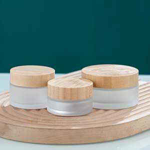 Frasco de Vidrio Esmerilado de Lujo de 100g con Tapa de Madera para Cremas y Ungüentos |   Logotipo Personalizado, Ofertas al por Mayor, Entrega Rápida - Product Image 6