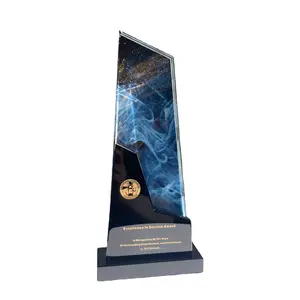 Troféus de cristal personalizado 3d, troféus de vidro de cristal impressão laser encarving escritório troféus para presente de negócios