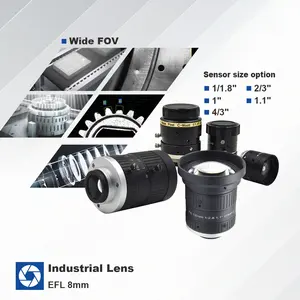 制造商供应6毫米8毫米50毫米机器视觉广角C安装1格式镜头，用于工厂自动化