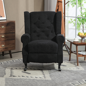Fauteuils en bois et cuir noir de luxe, haute qualité, pour salon, chambre, hôtel, appartement, pour la détente et la sieste - Vente flash - Product Image 1