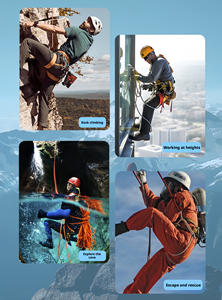 बाहरी पर्वतारोहण रॉक क्लाइम्बिंग के लिए उच्च गुणवत्ता वाली कर्नमैटल रस्सी समायोज्य कम खिंचाव लानीयार्ड - Product Image 6