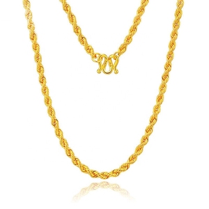 Collier <span class=keywords><strong>ras</strong></span> du <span class=keywords><strong>cou</strong></span> Xinfly en <span class=keywords><strong>or</strong></span> <span class=keywords><strong>jaune</strong></span> pur 24 carats 999, style tendance, chaîne torsadée pour mariages, cadeaux, fiançailles, fêtes - Product Image 1