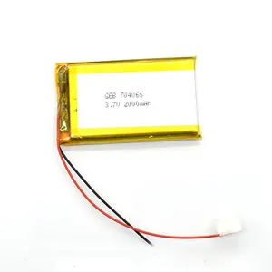 Batterie lipo rechargeable, 704065 v, 3.7 mah, 2000, haute performance, nouveau style de sécurité, avec PCB