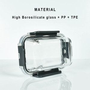 Mini caja de vidrio de borosilicato alto personalizada para cocina y hogar, contenedor de comida para el almuerzo, tapa de bloqueo, etiqueta hermética, cajón para bebés - Product Image 3