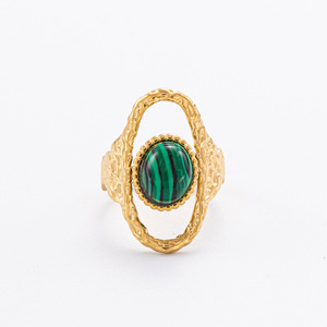 Vintage Oval <b>Lapis</b> <b>Lazuli</b> <b>Ring</b> 18K Gold Plated Bezel Setting Yiwu Origin for Women Jewelry Gift - Product Image 2