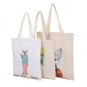 Custom Logo <b>Printed</b> Recyclable Plain Cotton Canvas Shopping Tote Bag - Product Image 2