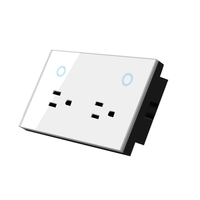 Usine Smart Life Home House Smart 2 Gang Switch Socket WiFi Wireless app LED Light tuya Wall Switch and Socket