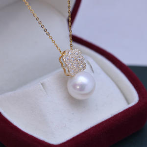 Collar con Colgante de Perlas Finas de Agua Dulce de 12-13 mm, con Cadena de Plata S925, Producto Premium, Venta al Por Mayor - Product Image 2