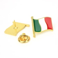 Insignia de solapa de doble amistad de metal esmaltado personalizada al por mayor mapa nacional bandera del país Pin fundición