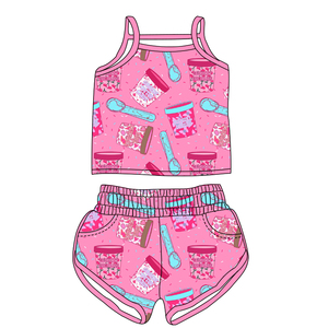 Summer <strong>Girl</strong> Children Clothing Sets Western Style <strong>Cow</strong> Pattern Sleeveless Top Shorts Set Kids <strong>Girls</strong> <strong>Outfits</strong> - Product Image 5